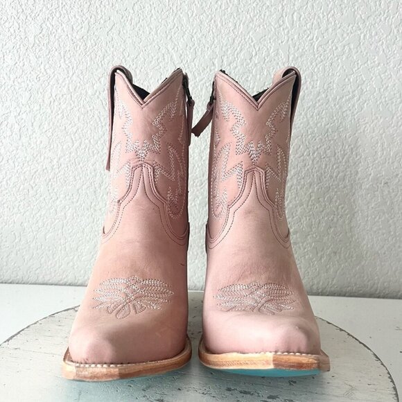 Lane SMOKESHOW Pink Cowboy Bootie Womens 9 Pink Western Cowgirl Short Boots - Picture 6 of 14